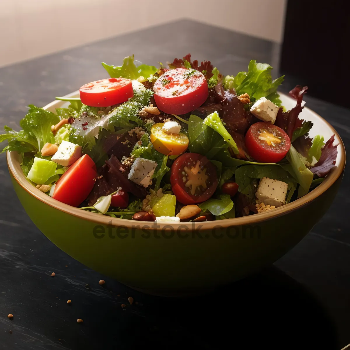 Picture of Healthy Gourmet Salad with Fresh Vegetables and Berries
