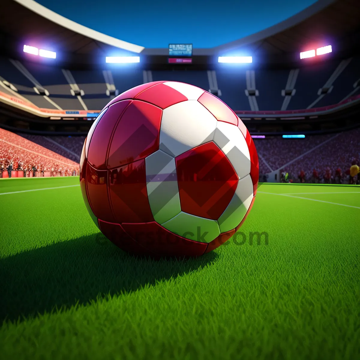 Picture of Soccer Ball Cup in Nighttime Stadium