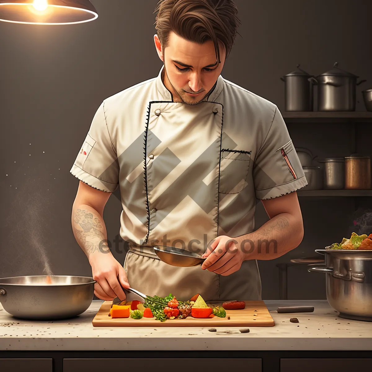 Picture of Smiling DJ-turned-Chef in Home Kitchen