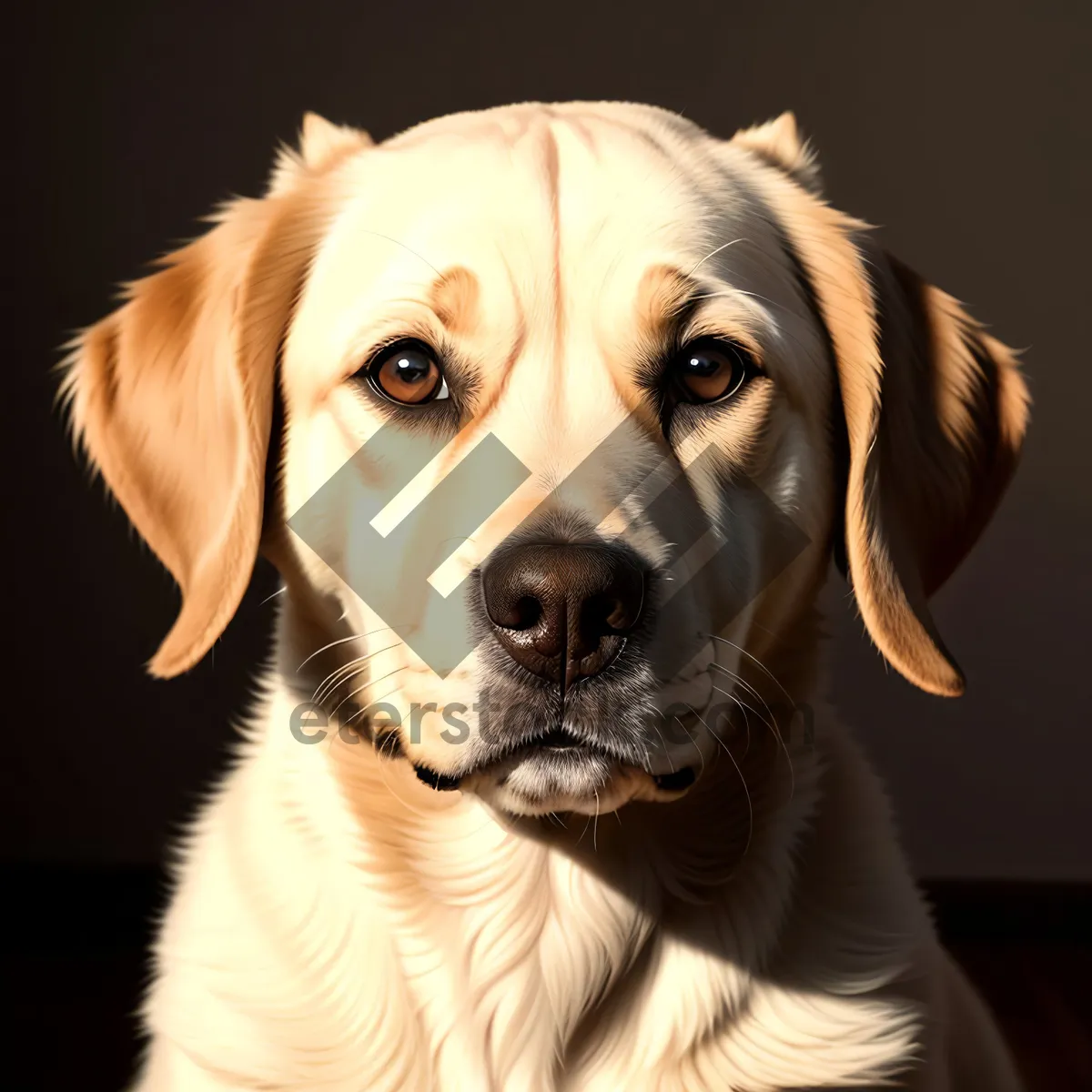 Picture of Golden Retriever Puppy: Adorable Purebred Canine Portrait
