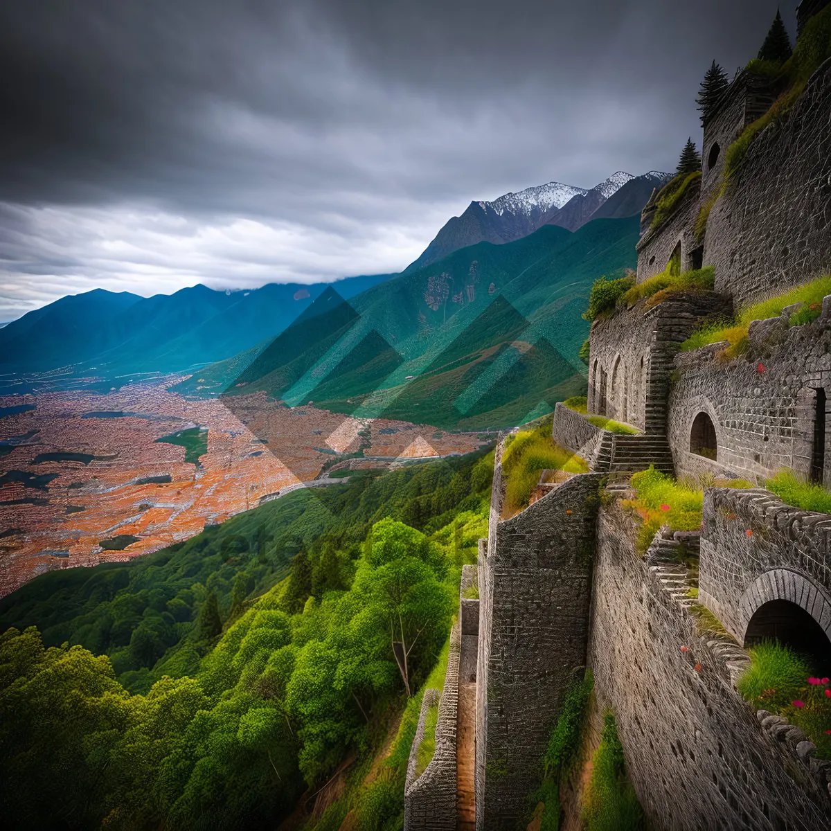 Picture of Majestic Mount Fortress: Nature's Towering Beauty