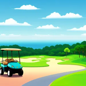 Serene Golf Course Amidst Rolling Hills and Clear Skies