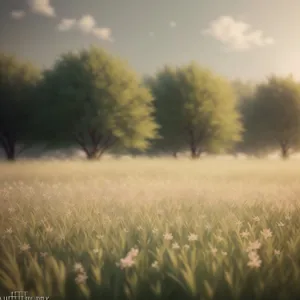 Golden Wheat Field Under Sunny Sky