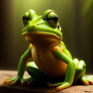 Eye-catching Orange Eyed Tree Frog in Wild
