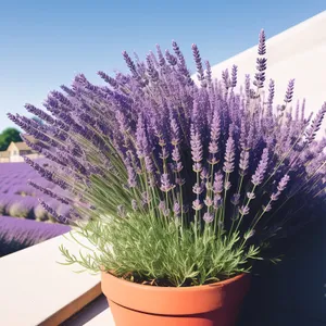 Flax in Botanical Garden's Lavender Pot