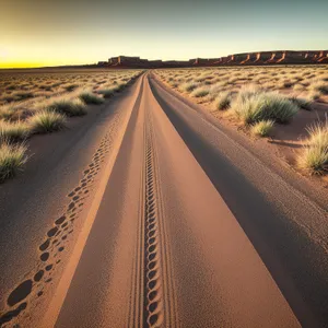 Speeding through the Desert Skyline: Majestic Highway Journey