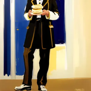 Stylish Brass Cornet Musician in Fashionable Outfit