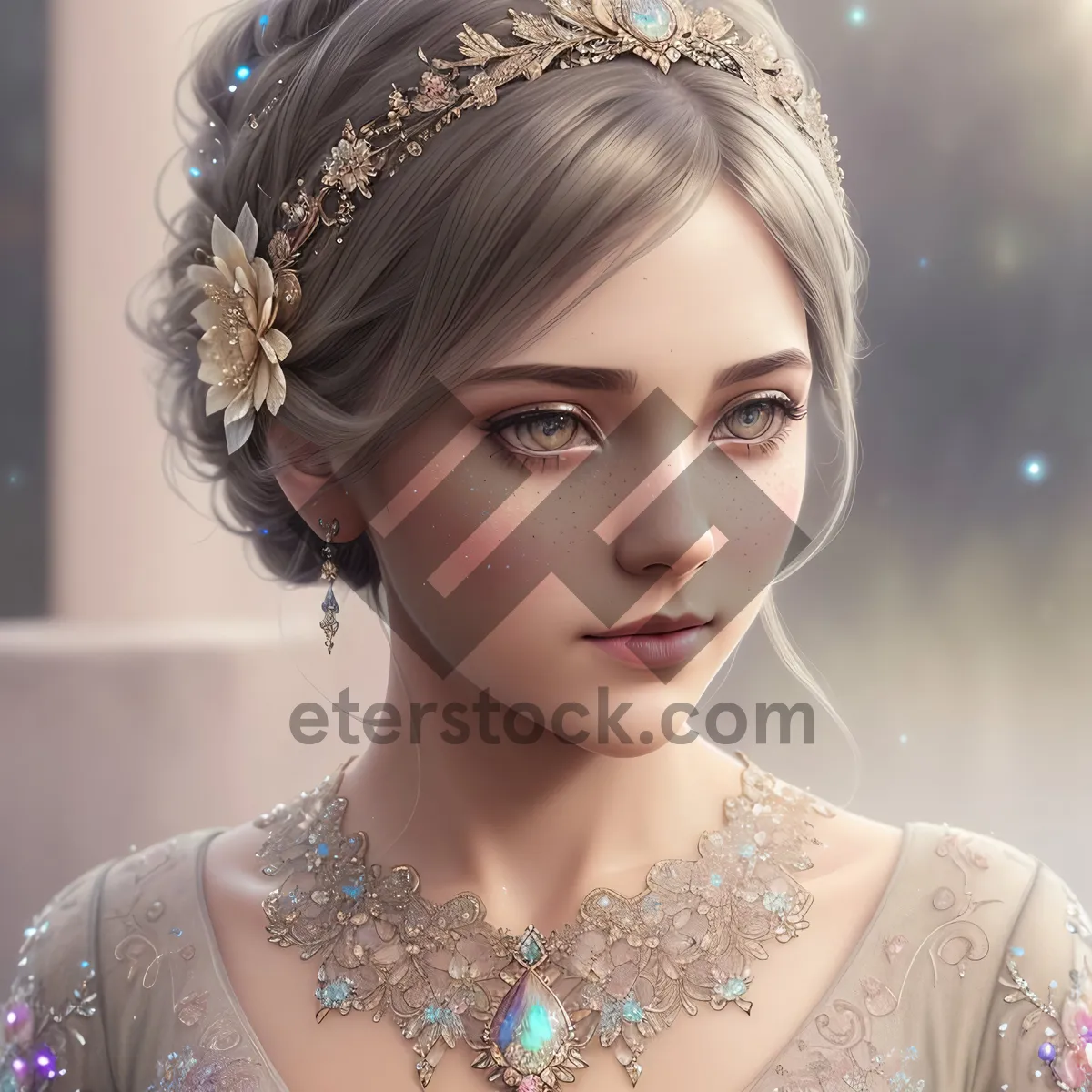 Picture of Glamorous Princess Portrait in Fashionable Aristocrat Style