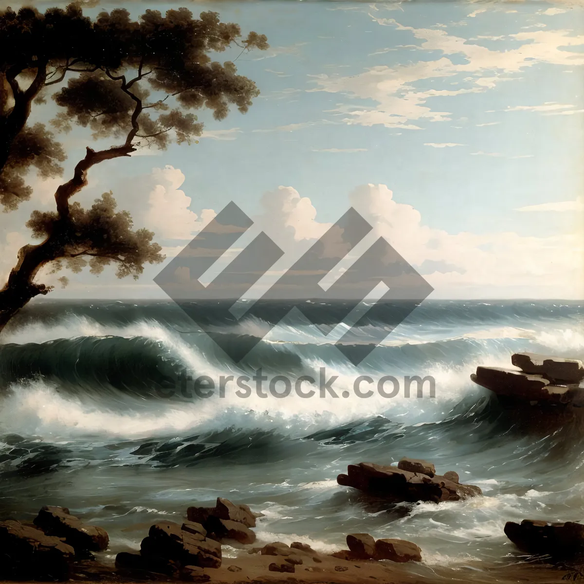 Picture of Serenity at Sunset: Coastal Bliss With Ocean Waves