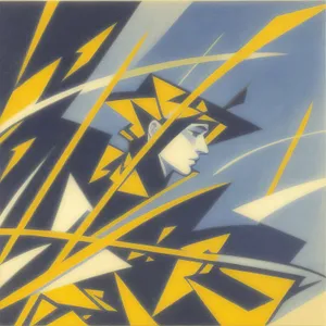 Lightning Flag Graphic Symbolizing Country's Design