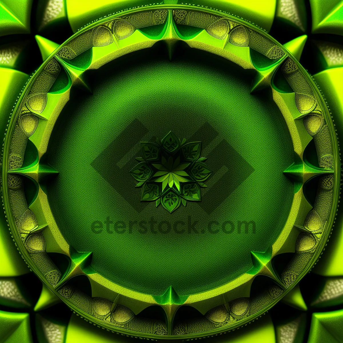 Picture of Colorful Circular Tray: Symmetric Design with Digital Art