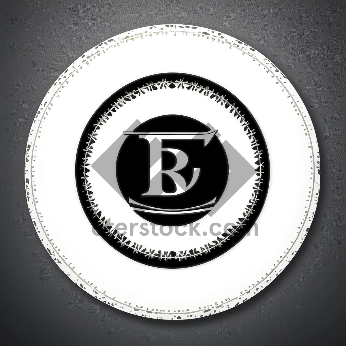 Picture of Shiny Black Round Button Icon with Elegant Curve