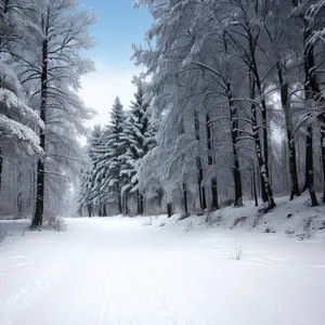 Frosty Winter Wonderland: Snowy Forest Landscape
