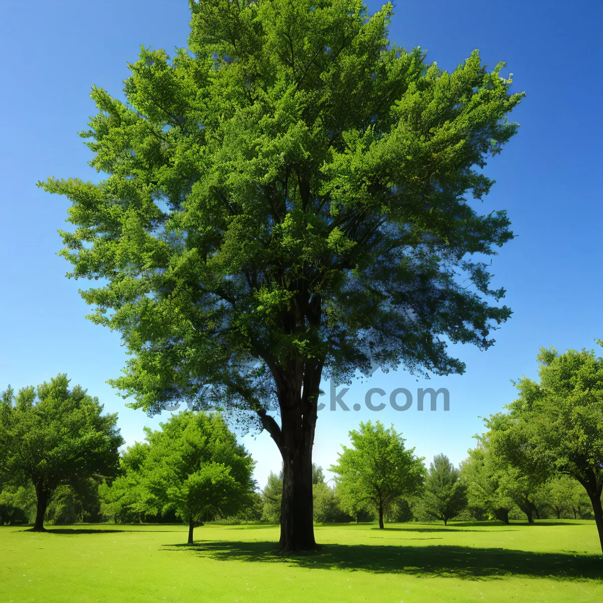 Picture of Serene Summer Landscape amidst Woody Trees