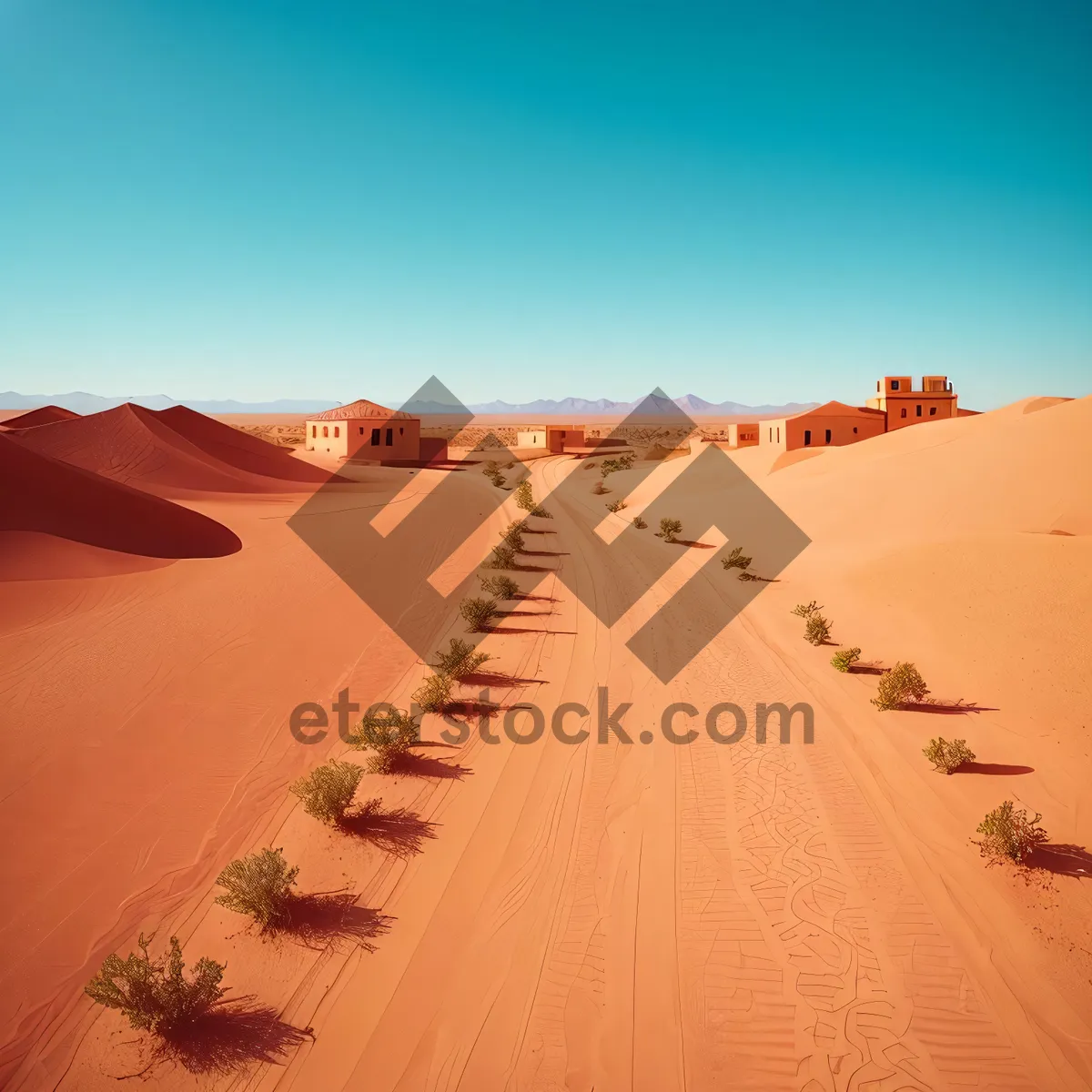 Picture of Orange Desert Sunset Landscape in Morocco