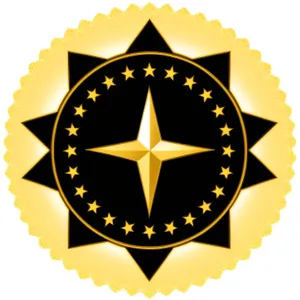 Golden Star Emblem - Regal Symbol of Heraldry and Design