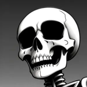 Spooky Pirate Skull Symbol in Cartoon Art