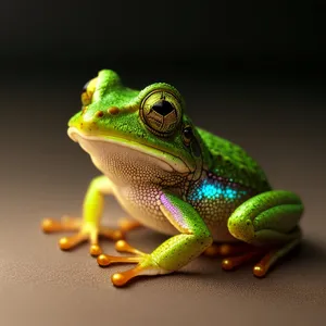 Eyed Tree Frog Staring in Abstraction