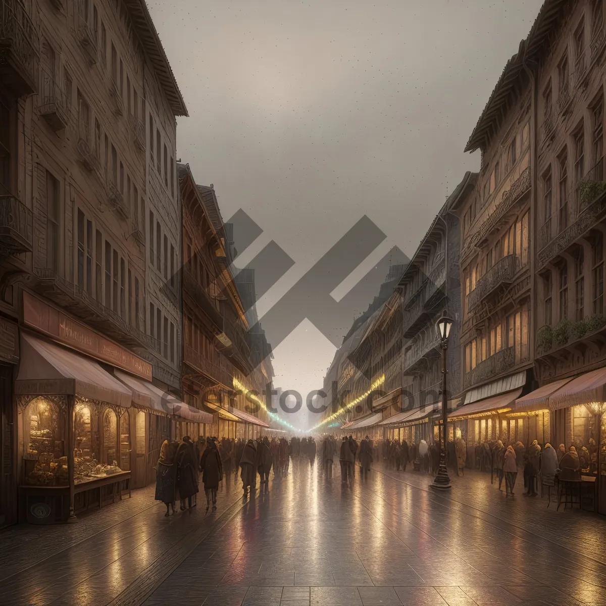 Picture of Iconic River Channel Bridge in Historic Cityscape