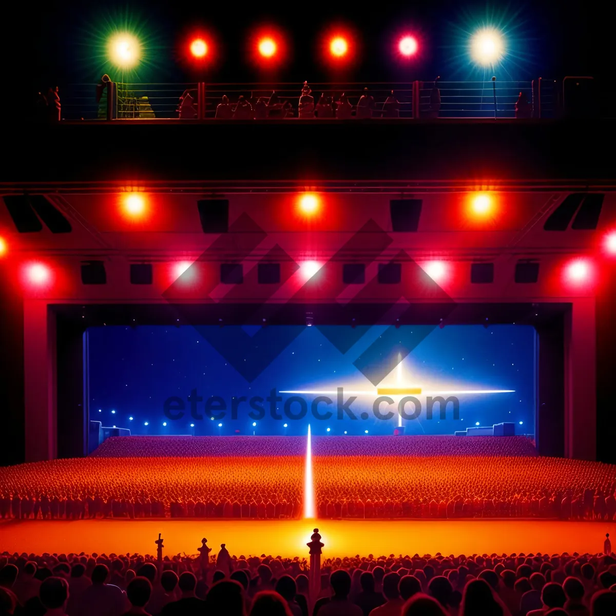 Picture of Theater LED Lights Illuminating the Night Stage