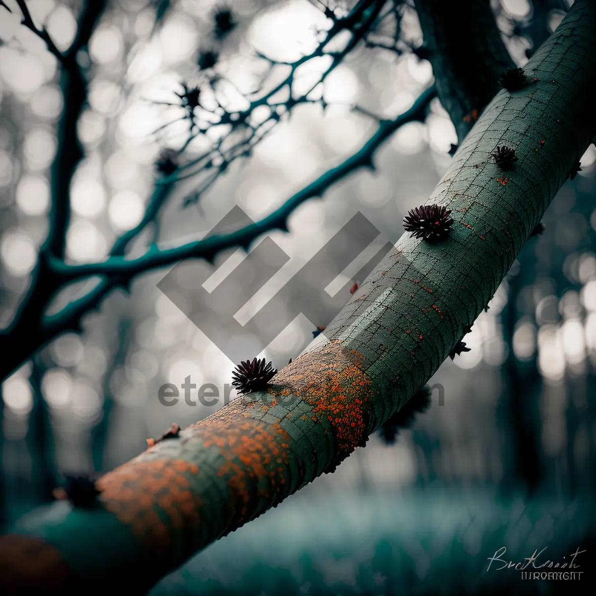 Picture of Birch Switch Hanging from Tree Branch Against Sky