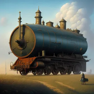 Powerful Steam Locomotive on Industrial Railway