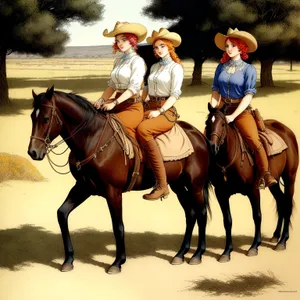 Stallion Rider: Equestrian Sport with Cowboy and Horse