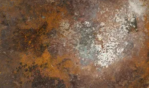 Vintage Rusty Grunge Steel Background Texture with Brown Frame