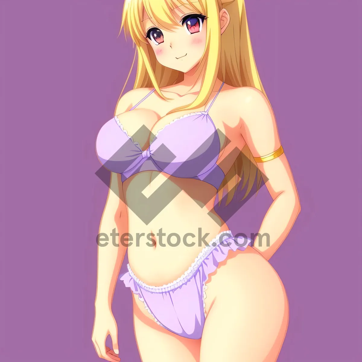 Picture of Cartoon Model with Sexy Pin-up Style Body and Playful Smile