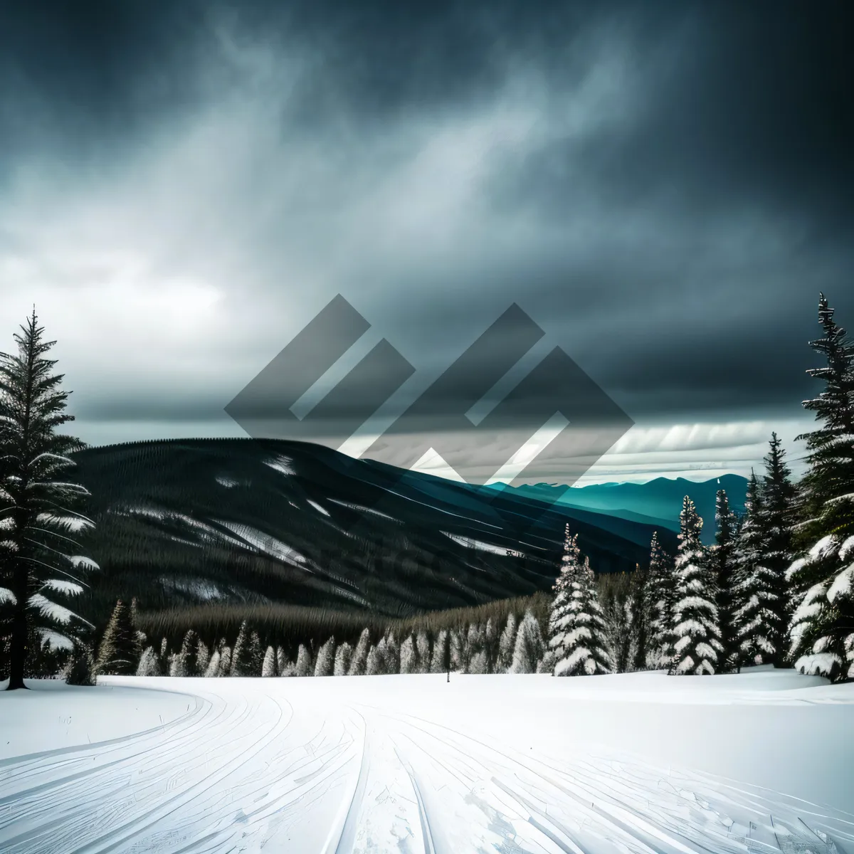 Picture of Winter Wonderland: Majestic Mountain Landscape in Snow
