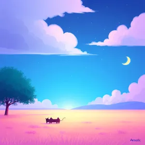 Vibrant Sunset Sky Silhouette - Summer Travel