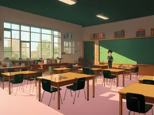 Modern interior design of empty restaurant dining hall