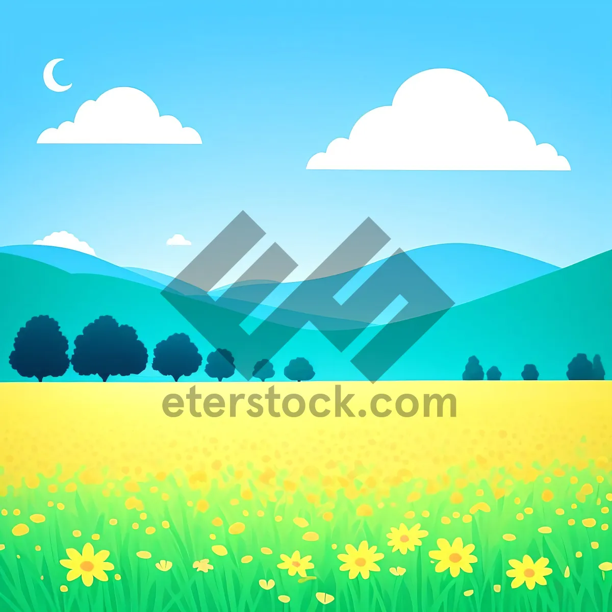 Picture of Breathtaking Summer Sky Over Vibrant Meadow