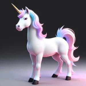 Cute 3D Cartoon Horse in Ranch