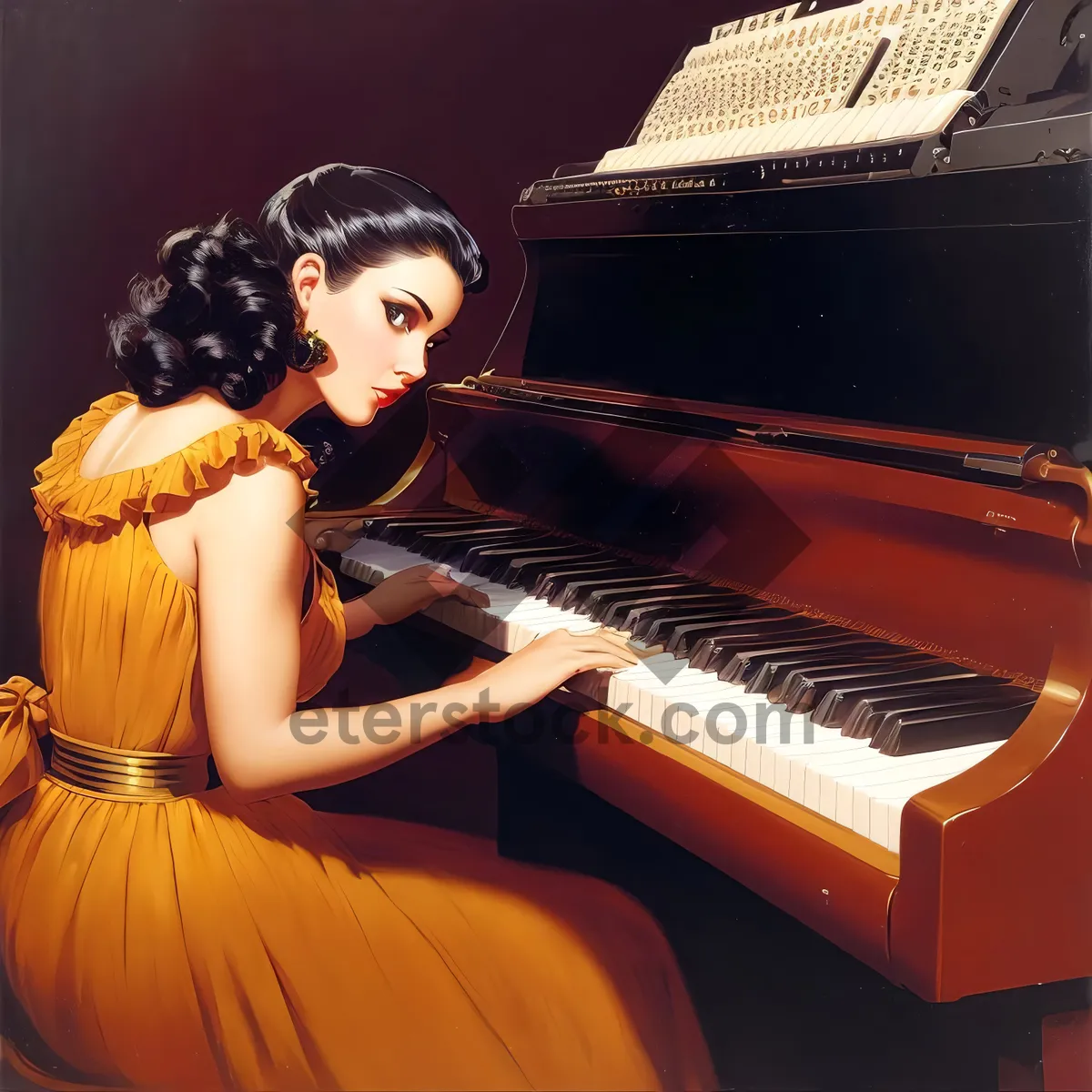 Picture of Harmonium: Playing the Black Grand Piano