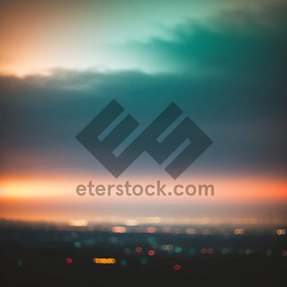 Picture of Vibrant Sunset Sky Over Majestic Landscape