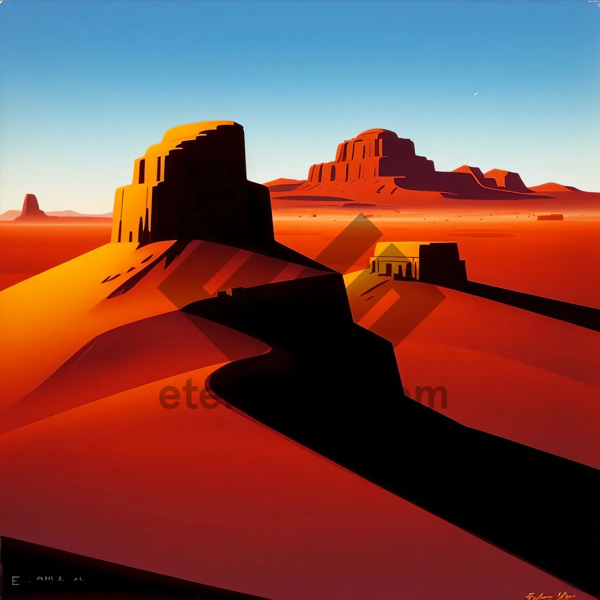 Picture of Serene Sands: Majestic Desert Landscape at Sunrise