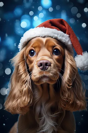 Cute Cocker Spaniel Puppy in Studio Portrait