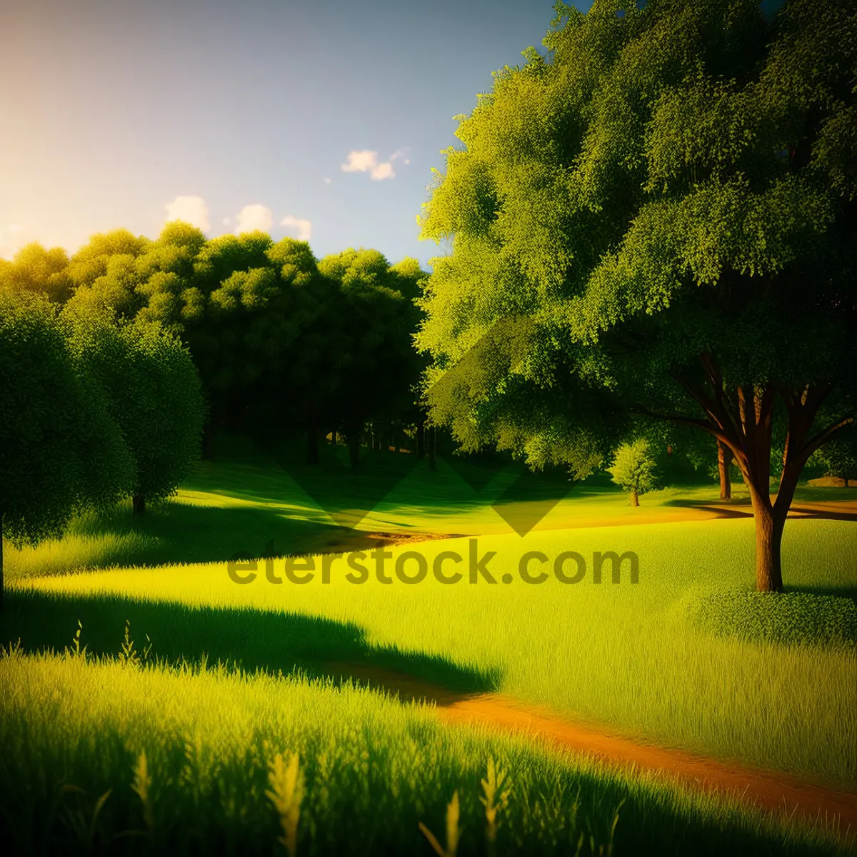 Picture of Vibrant Landscape with Sunny Yellow Rapeseed Fields