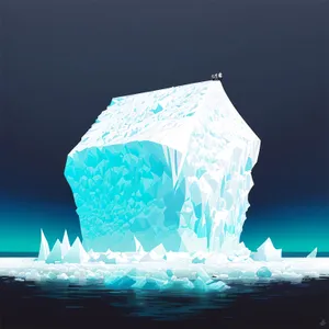 Frozen Arctic Reflection: Melting Glacier Splashes into Icy Sea