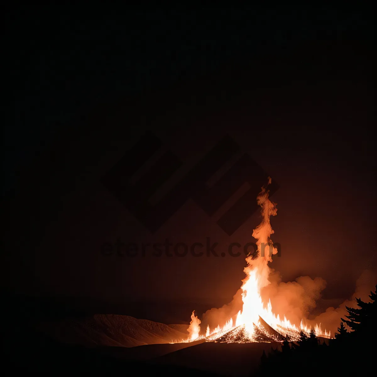 Picture of Fiery Blaze: Intense Heat and Burning Flames