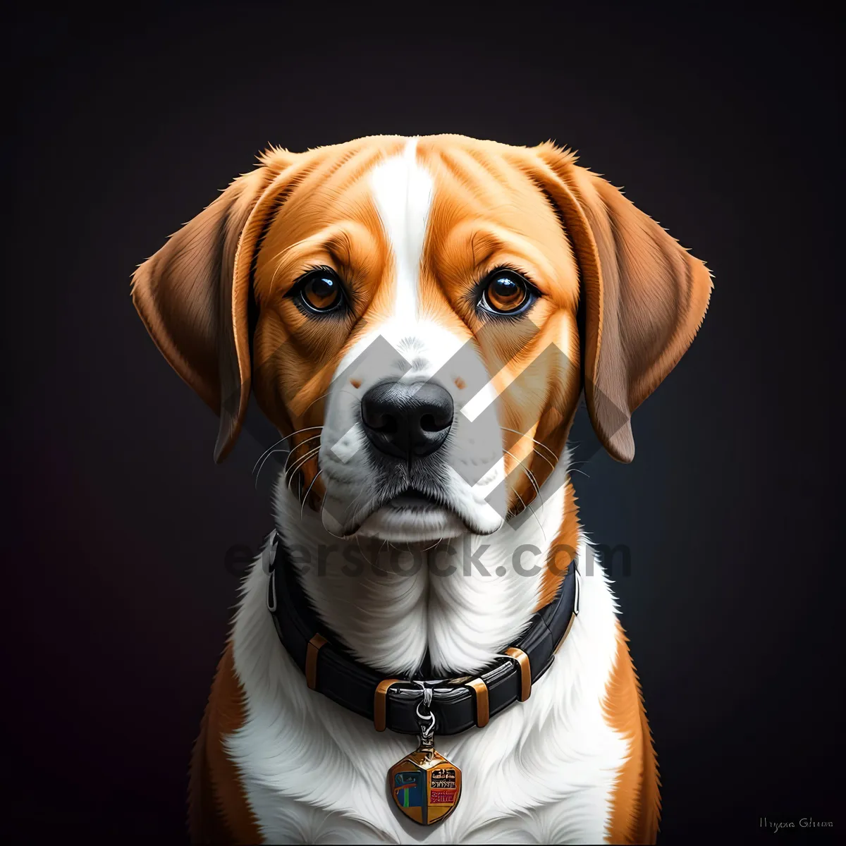 Picture of Boxer Beagle: Adorable Canine Portrait in Studio