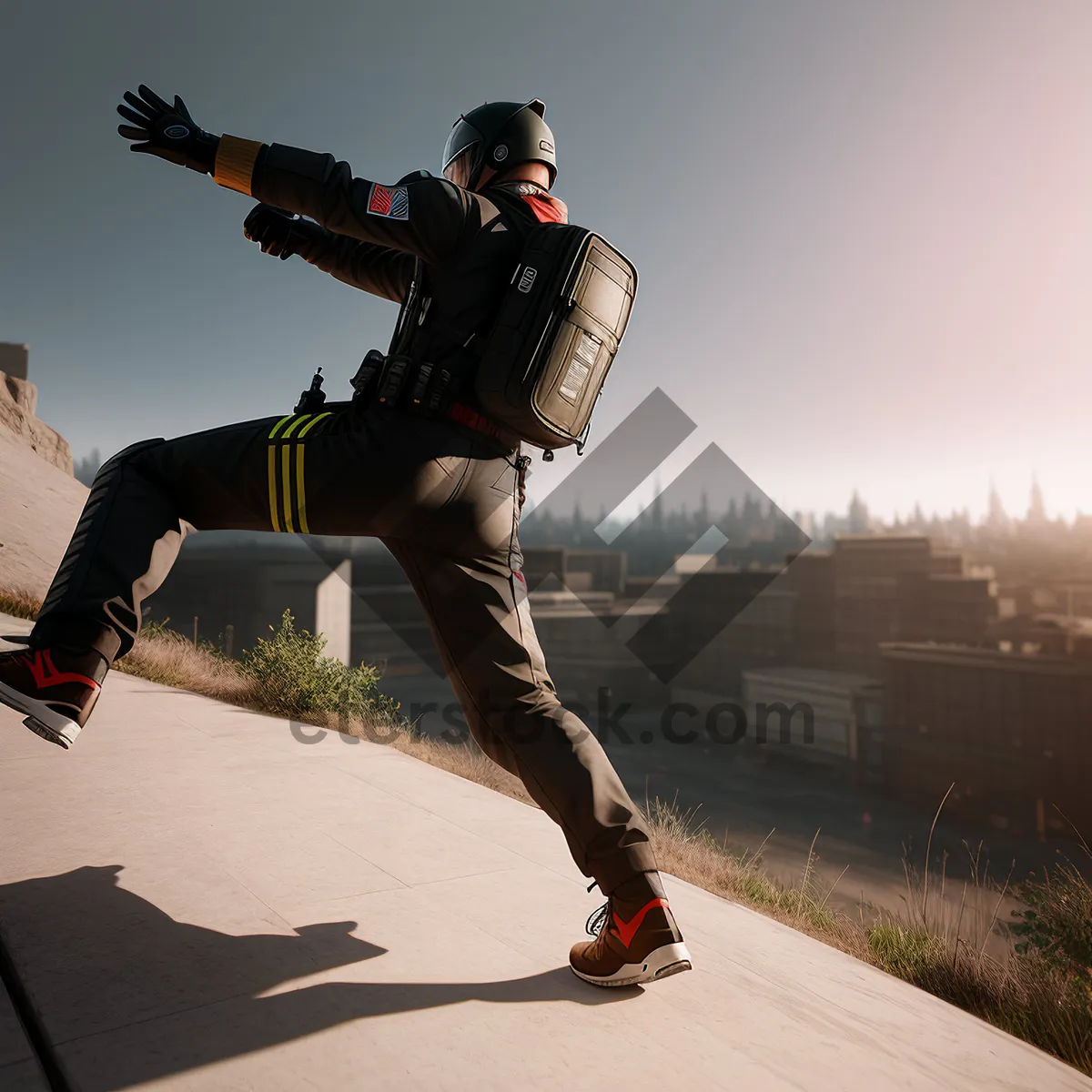 Picture of Thrilling Skateboard Jump with Action-Packed Energy