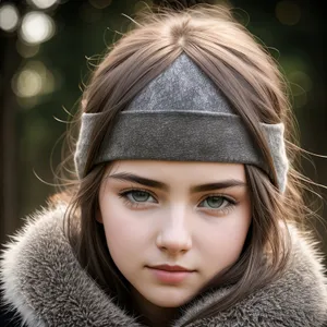 Smiling Brunette Beauty in Fur Coat: Fashionable Portrait