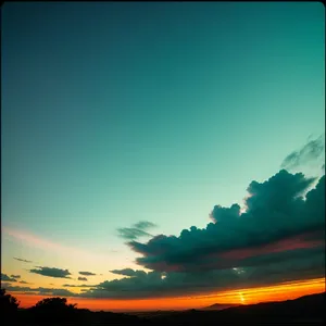 Golden Horizon: Majestic Sunset Over Mountain Landscape