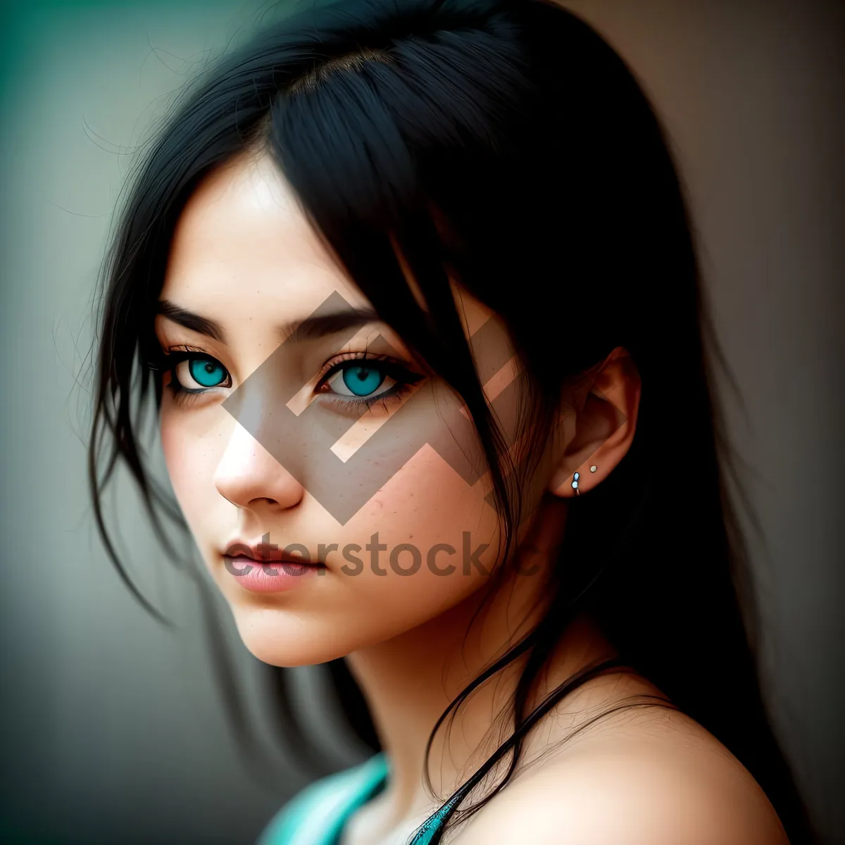 Picture of Captivating Sensuality: Brunette Beauty with Alluring Eyes