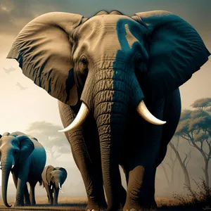Nation's Majestic Wildlife: Endangered Elephant in Safari Park