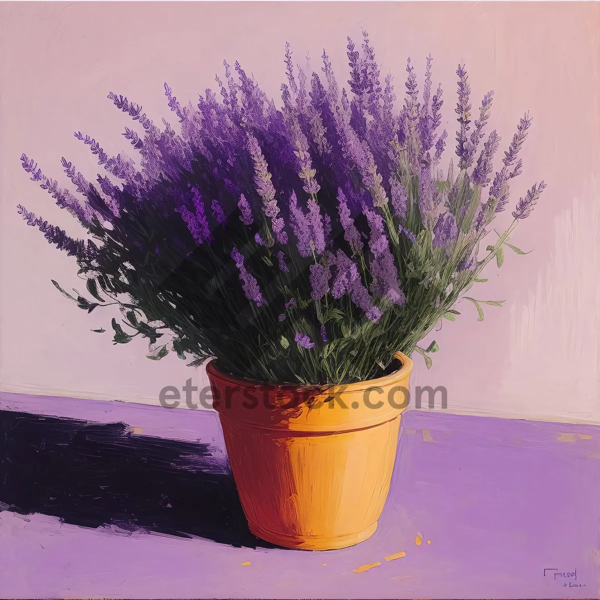 Picture of Vibrant Lavender Bouquet in a Pot