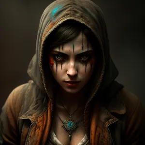 Fashionable, Sultry Brunette Model with Mysterious Eyes
