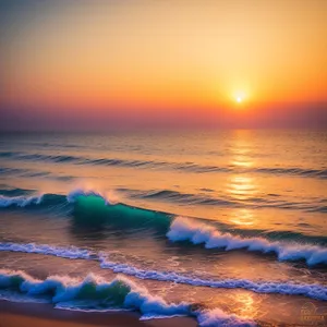 Serene Sunset Over Coastal Waters